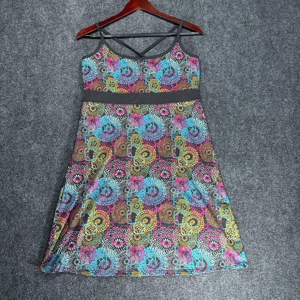 Lola Dress Womens Large Stretch Knit Sleeveless Sundress Bold Print Pullover